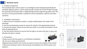Công tắc tủ quần áo Cửa cảm ứng Bật/tắt đèn Bàn cạnh giường ngủ Tủ rượu Điều khiển cửa 110V 15A Trắng/Đen Bán hàng trực tiếp - Product Image 4