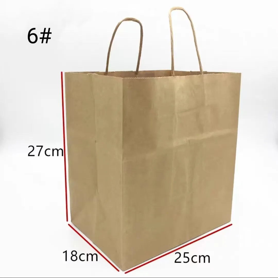 Sacs à provisions en papier kraft imprimés sur mesure en gros emballage avec poignée sacs en papier de matériaux recyclés avec votre propre logo 8 #