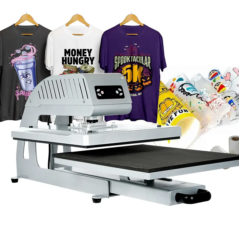 Máquinas automáticas de impressão de camisetas para camisetas, prensa térmica de alta qualidade para estampagem a quente