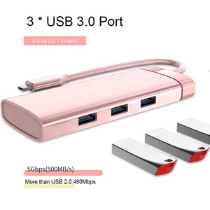 Modischer 5-in-1 Type-C-Hub HDTV USB 3.0 Stromlieferungsschnittstelle Adapter Multiport Usb c Hub Docking Station für C-Geräte