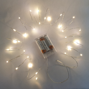Cadena de luces Led de alambre plateado con caja de pilas AA, temporizador, función de encendido constante, cadena de luces de cobre para vacaciones y Navidad - Product Image 2