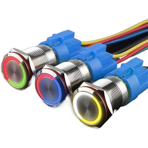 16mm Metal <strong>Push</strong> <strong>Button</strong> <strong>Switch</strong> 5 Pin 6 Pin Momentary / Latching <strong>Push</strong> <strong>Button</strong> on Off <strong>Led</strong> <strong>Switch</strong> <strong>With</strong> <strong>Led</strong> Light - Product Image 1