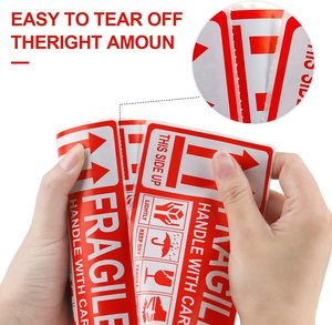 3&quot;x 5&quot; Fragile Stickers 200 Packing Labels Handle with Care This Side <strong>up</strong> Strong <strong>Adhesive</strong> for Box Shipping and Moving - Product Image 3