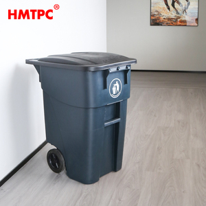 Fábrica al por mayor 200L HDPE Street contenedor de basura 53 galones cubos de basura al aire libre con tapa para la gestión de basura - Product Image 2