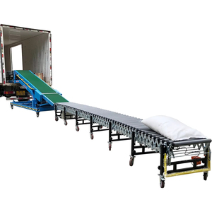 Transportador de rodillos flexible extensible automático eléctrico con velocidad ajustable para descarga de carga logística