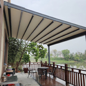 Hợp kim nhôm điện có thể thu vào mái hiên PVC tráng ngoài trời gấp ban công tán - Product Image 2