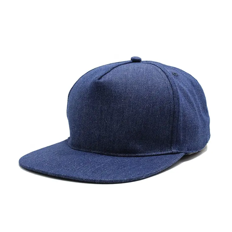 ขายส่ง 5 แผงหมวก Amazon คุณภาพสูงผ้าฝ้าย 100% denim หมวก blank plain หมวก snapback
