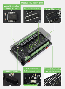 Original Quality Modbus RTU <strong>Relay</strong> 8-Channels 5V RS485 <strong>Relay</strong> 8/16/32-Way <strong>Input</strong>/<strong>Output</strong> Modbus RTU Modbus RTU <strong>Relay</strong> 16CH/32 Paths - Product Image 5