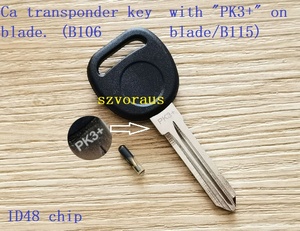 High Quality for Cadillac Transponder <strong>Key</strong> with &quot;PK3+&quot; on Blade 106 Blade/B115 ID48 Chip Ca Chip <strong>Key</strong> - Product Image 3
