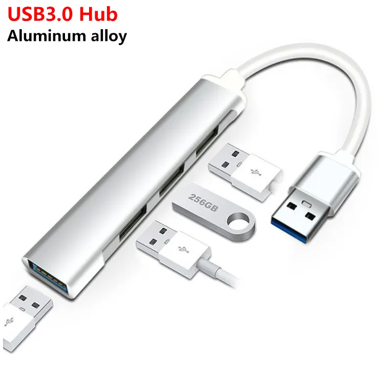 4Ports USB3.0 Moyeu En Alliage D'aluminium Shell Portable usb USB 3.0 Hub Adaptateur pour Ordinateur Portable