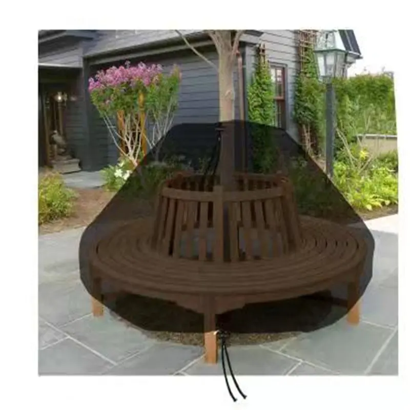 Direct Real Factory New Outdoor Patio Waterproof Tree Bench Cover With Zipper Stool Cover Windproof Dust-proof Bench Cover