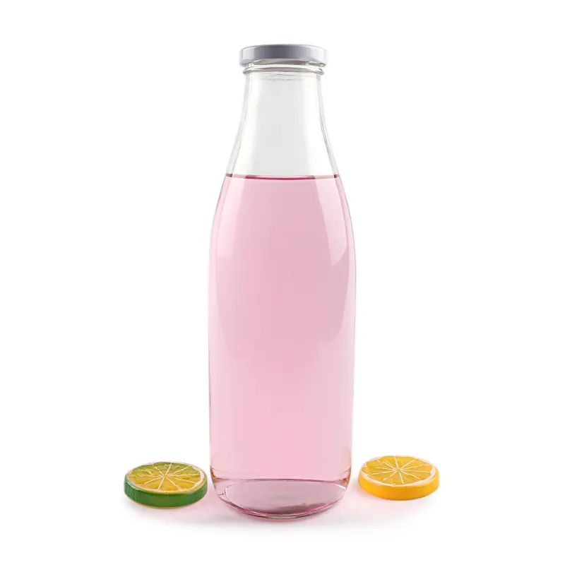 BPA free large 32oz 980ml 1000ml bottiglia di vetro per succo di acqua al latte da 1 litro con coperchio sigillato e logo OEM