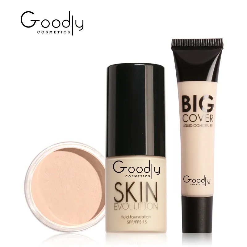 Goodly Smolder Makeup Set Professional 3Pcs Make up Cosmetics Kit mit Concealer Cream Foundation Cream und Setting