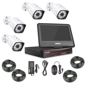 4chs POE Network <strong>Ip</strong> <strong>Camera</strong> 265 5.0MP Kit with 10&quot; Monitor Together <strong>View</strong> Video P2P Use Shop Office Factory Home School - Product Image 1