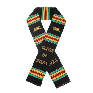 High-quality Class of 2023 Kente Cloth Design Graduation <strong>Sash</strong>/Stole <strong>Custom</strong> Logo 72'' Long Premium Adult Graduation Stole