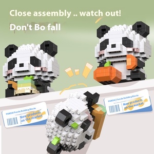 Toptan nesil ulusal hazine kırmızı Panda bebek kör kutu mikro-parçacık Lego uyumlu yapı blok oyuncaklar için monte
