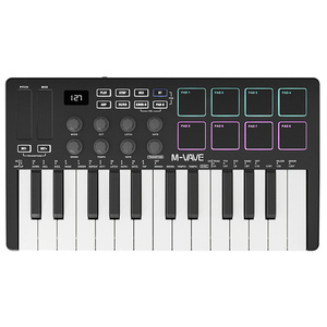 Teclado controlador MIDI serie Pro-Teclado MIDI USB de 25 teclas con almohadillas RGB sensibles a la velocidad para Ableton/FL Studio