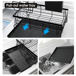 2 katmanlı mutfak lavabo süzgeç depolama kurutma plaka raf mutfak çanak süzgeç kurutma rafı - Product Image 2