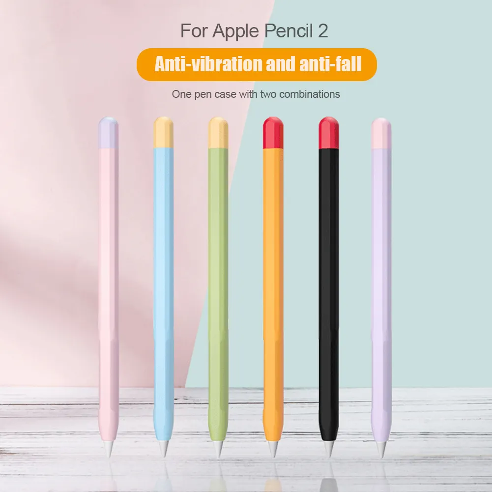 Apple पेंसिल 1 2 पेंसिल 1 पेंसिल 2 टच स्क्रीन स्टाइलस पेन केस के लिए स्प्लिट कलर सिलिकॉन सुरक्षात्मक कवर Apple पेंसिल त्वचा के लिए