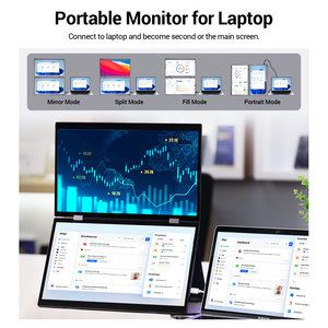 Monitor LCD de 15,6 pulgadas FHD de doble pantalla, monitor de 1080P, portátil, plegable, para juegos inteligentes, pantalla Triple, Monitor de ordenador
