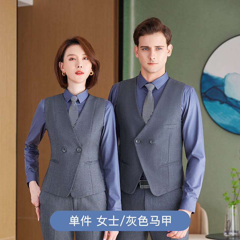 Woman - gray vest