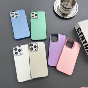 เคสโทรศัพท์สองชั้นสีเงินแบบเลนส์ชุบแข็งไฟฟ้าสำหรับ iPhone 16 15 14 13 PRO MAX - Product Image 1