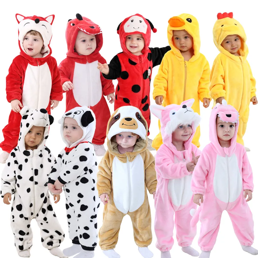 Tutine Baby Clothes toddlers Animal Costume flanella Baby generale Kigurumi pagliaccetti per bambino