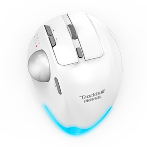 Trackball Mouse Ergonomic Rollerball Mouse <strong>Programmable</strong> Buttons Thumb Control Mice Rechargeable Optical Mouse for 3 <strong>Devices</strong>