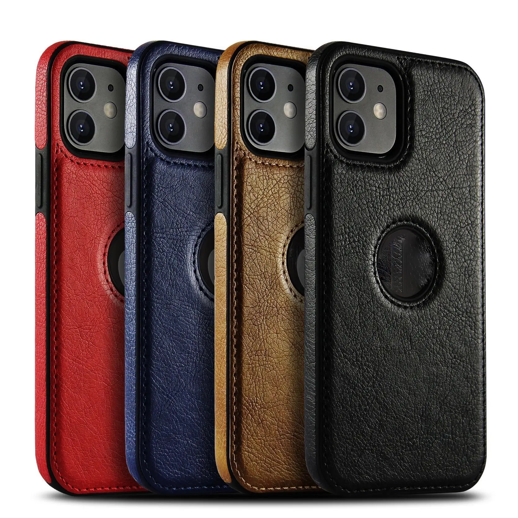 Capa de celular de couro pu de luxo, capinha de alta qualidade para telefone iphone 14 13 12 11 pro max xr xs 8 plus, couro bovino macio à prova de choque