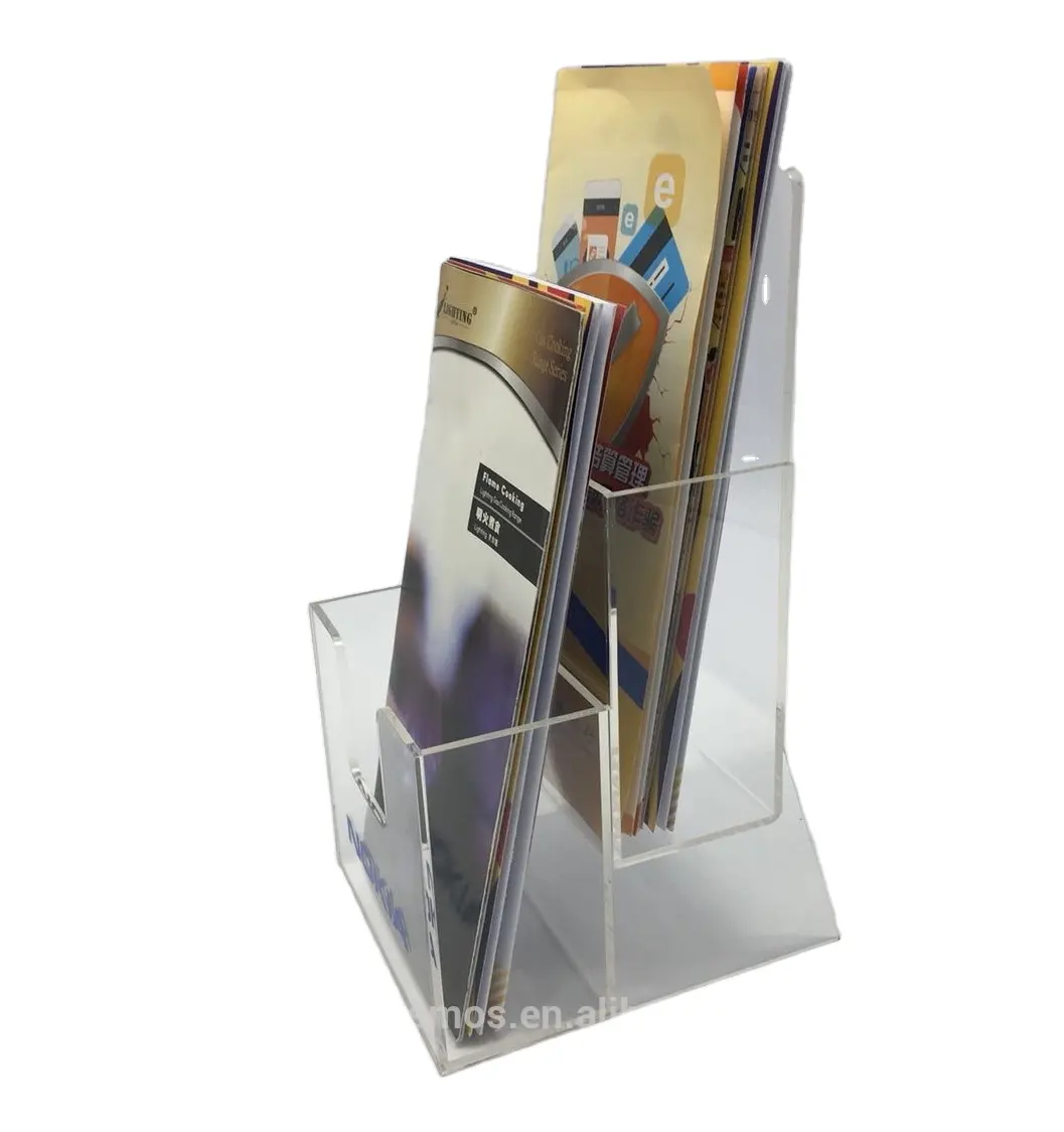 Лидер продаж, акриловый держатель для брошюр толщиной 2 мм, настенный подставка для каталогов и стеллаж для журналов для банковских магазинов, розничных дисплеев