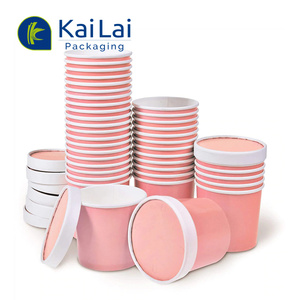 ถ้วยกระดาษใส่ไอศกรีมพร้อมฝาปิด4/5ออนซ์ถ้วยโยเกิร์ตของหวานแบบย่อยสลายได้บรรจุภัณฑ์สำหรับอาหารโลโก้ตามต้องการ - Product Image 6