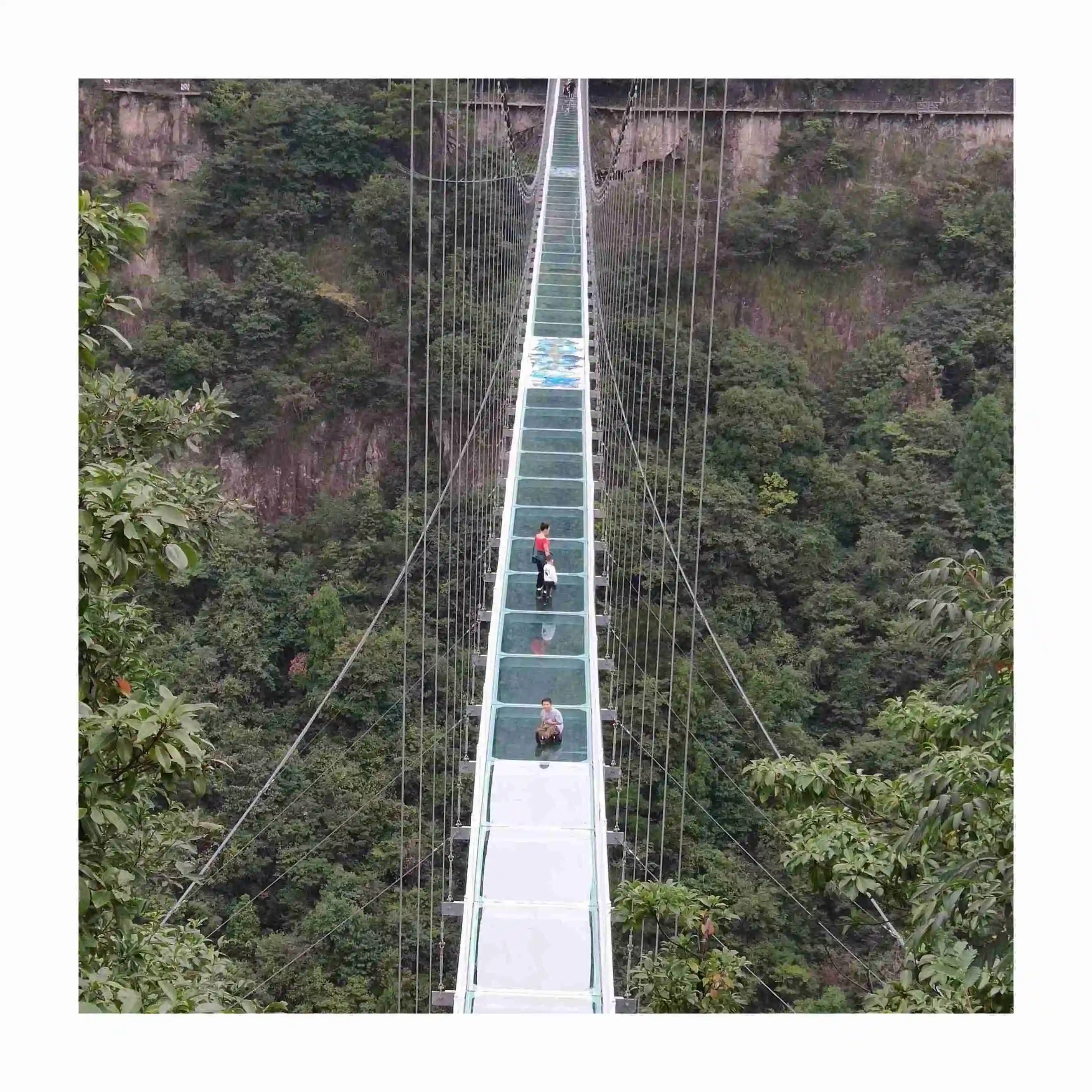 Vendita in fabbrica ponte di vetro skywalk antiscivolo vetro avventura ponte