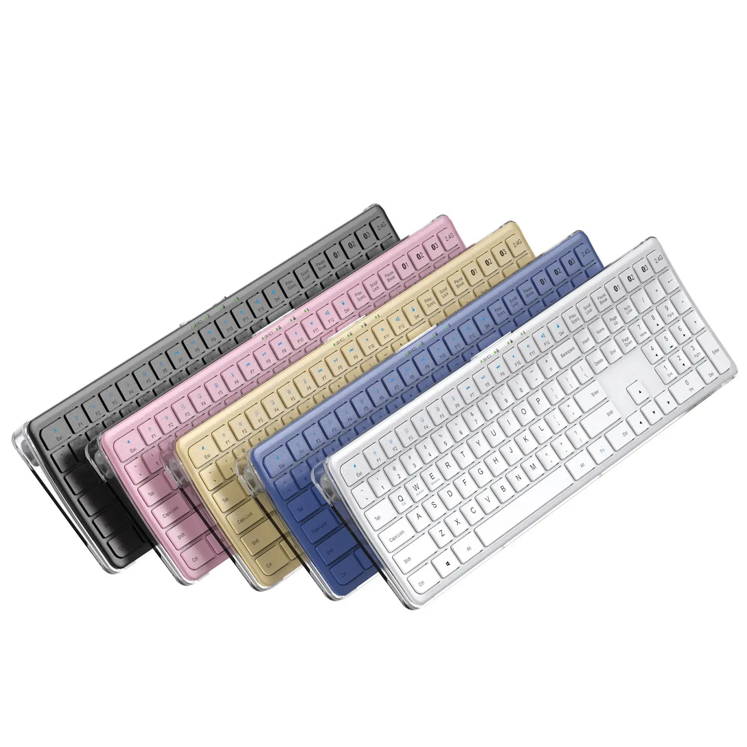 109 touches clavier incurvé Transparent rechargeable pleine grandeur clavier magique sans fil ordinateur Bluetooth clavier sans fil personnalisé