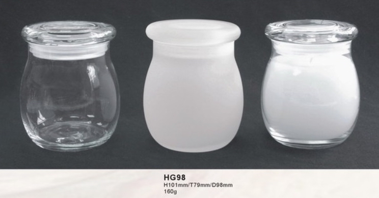 2oz 7oz 12oz Home decor glass jar empty clear glass candle jars with lid