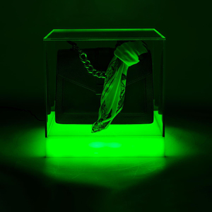 台面发光二极管发光大展示展示亚克力展示立方体，带变色底座 - Product Image 3