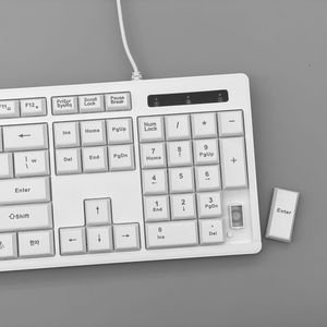 Teclado de ordenador básico con cable USB, tecla de entrada de una sola fila para Windows, PC y ordenador portátil, operación óptica, Material plástico - Product Image 4