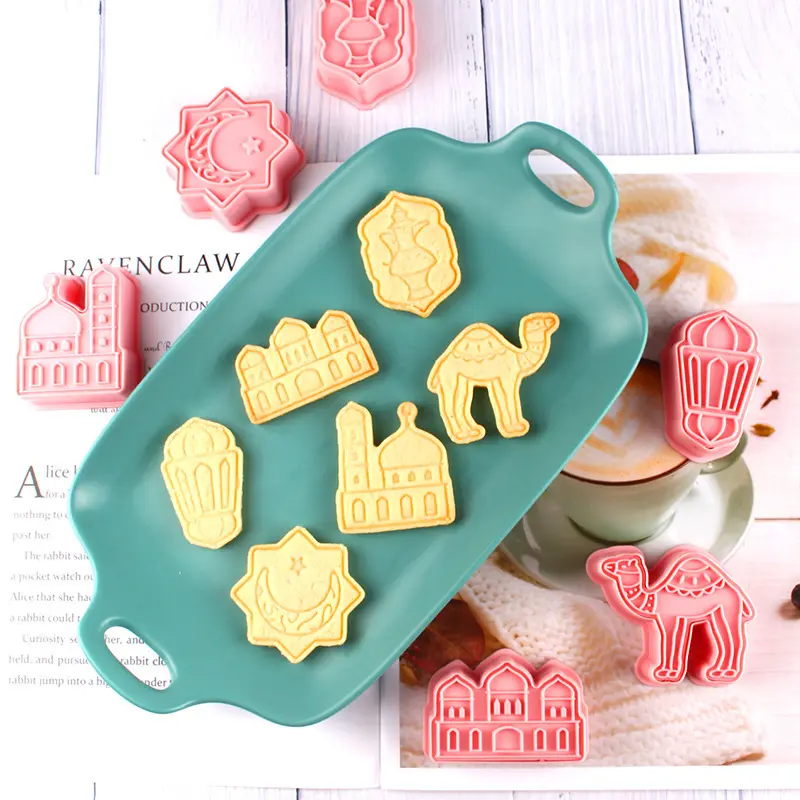 Ramadán Eid Mubarak 6 unids/caja 3D estereoscópico moldes para galletas Camel hornear hogar fondant moldes para galletas