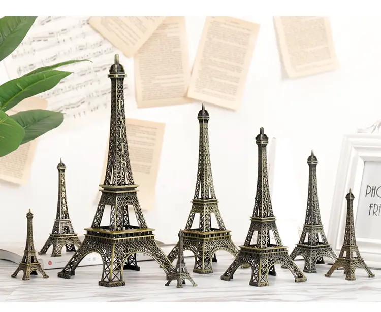 Classico ornamento romantico di parigi alla torre Eiffel francese accessori per fermagli per capelli Hanfu metallo Souvenir scatola bianca in lega di zinco europa