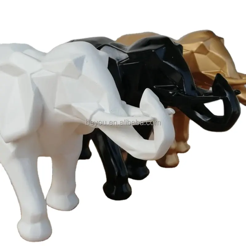DST Delta Elefante Estatueta de Bronze de Elefante Geométrico Animal Estátua Abstrata 3D Decoração de Casa Arte Moderna Decoração de Prateleira de Animal de Mesa