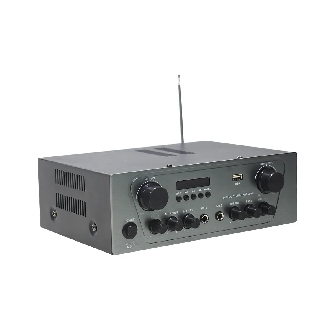Miniamplificador de 2 canales con Bluetooth, receptor estéreo con Radio FM para uso doméstico y comercial pequeño