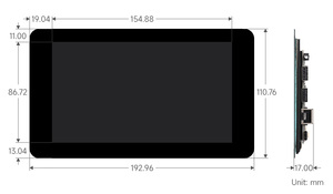 Kit Display Touch Zero-DISP-7A da 7 pollici per lampone Pi Zero con scheda di espansione Display IPS 1024x600 tocco capacitivo a 5 punti - Product Image 2