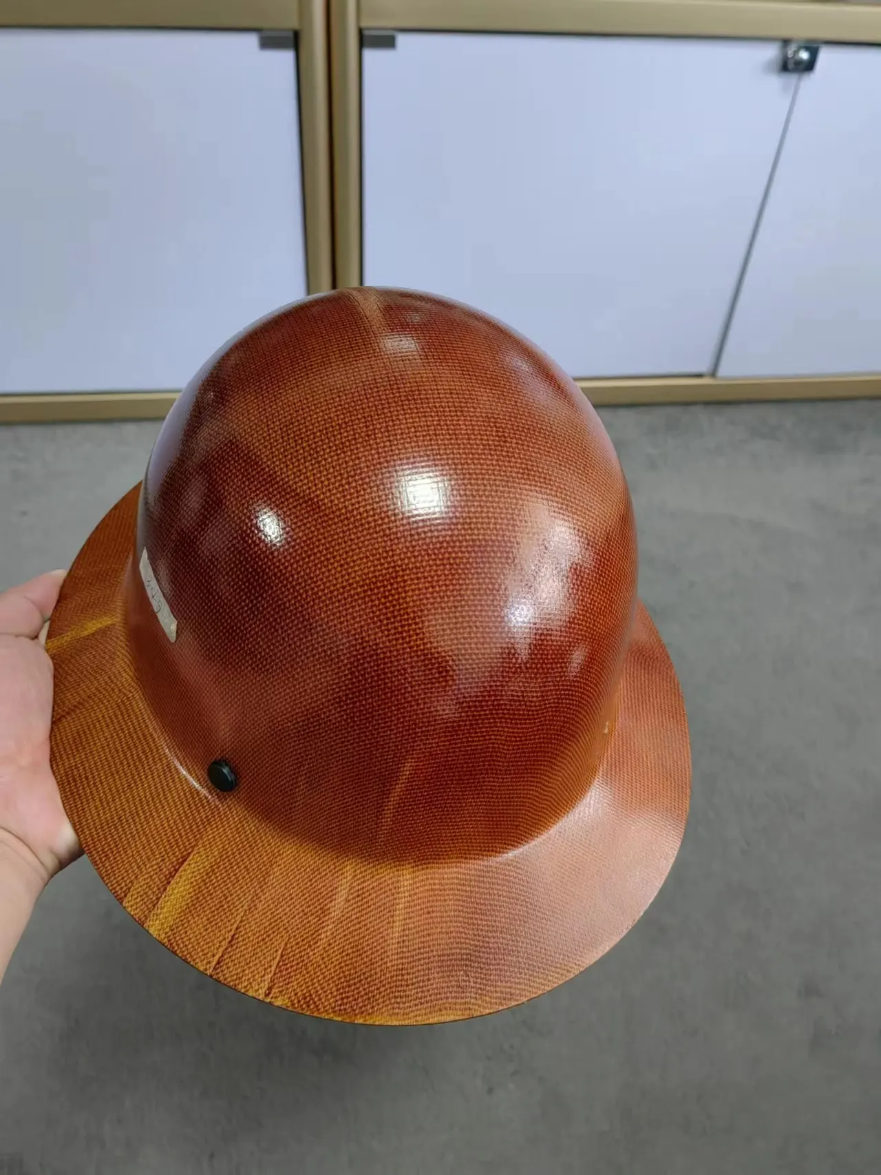 Full Brim Brown Segurança capacete Fibra vidro Hard Hat