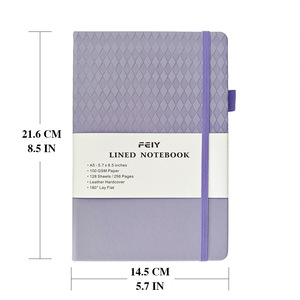 Cuaderno de rayas horizontales con logotipo personalizado A5, papel grueso de 100g/m², diseño sencillo de alto nivel de apariencia - Product Image 2