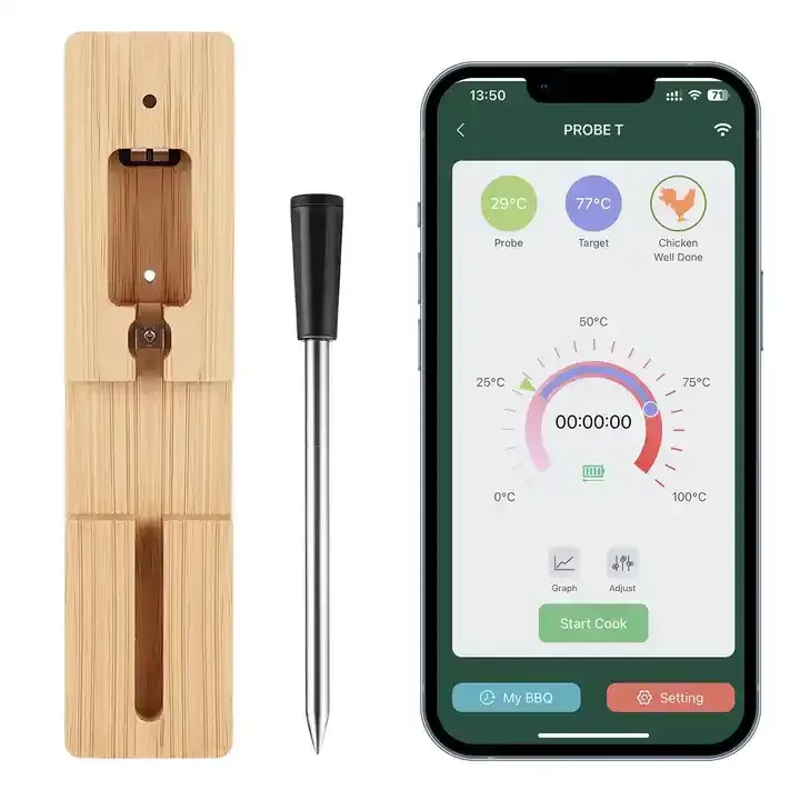 Smart APP Digital Bluetooth inalámbrico Parrilla de carne termómetro para barbacoa cocina cocinar alimentos