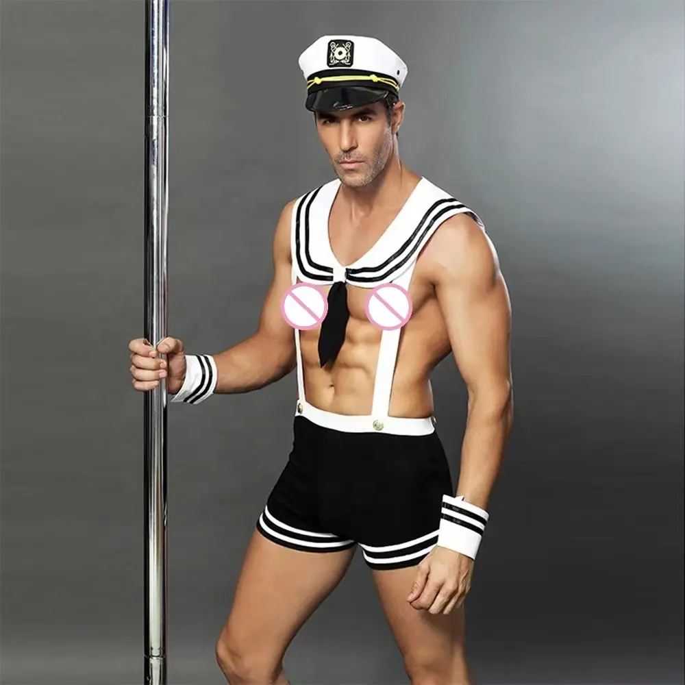 Uniforme exótico de marinero para hombre, Cosplay para adulto, lencería masculina Gay desnuda, calzoncillos, calzoncillos, ropa interior, pantalones cortos, disfraz para fiesta sexual