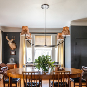 Cẩu Đèn chùm đôi, đèn trần bằng đồng hiện đại với màu đỏ <span class=keywords><strong>t</strong></span>ía vải hình nón, qué<span class=keywords><strong>t</strong></span> cánh tay cong, phòng ăn - Product Image 2