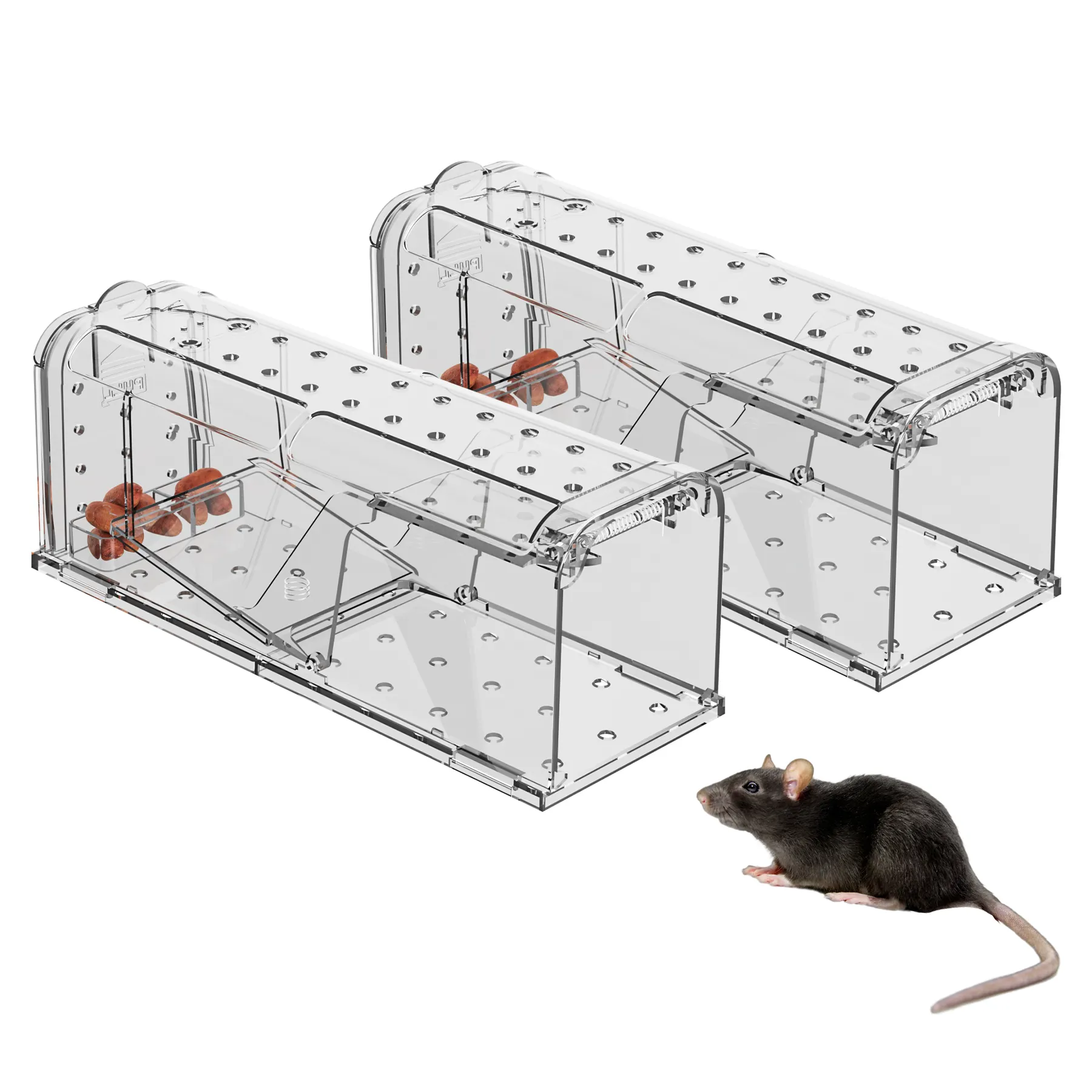 X-pest Upgrade Plastic Mouse Trap Live Catch and Release High Sensitive Pedal Trigger Humane Plastic Mice and Plastic Rat Trap
