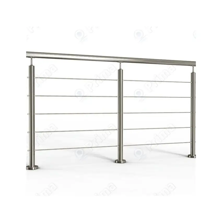 Garde-corps de barre de tige de bon prix de Prima pour la conception extérieure de balustrade d'acier inoxydable de balcon de miroir