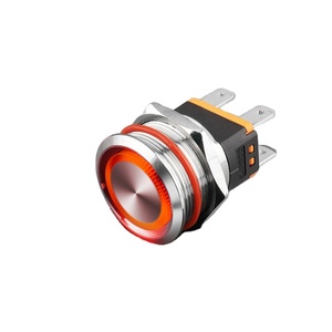 Interruptor de botón de metal de alta corriente con botón de inicio de encendido de luz botón de Reinicio autoblocante impermeable 22MM