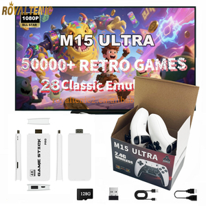 M15 אולטרה 128gb 50000 + רטרו משחק מקל חדש HD נייד hm15 אולטרה וידאו קונסולת משחק וידאו עם בקר אלחוטי GHz 2.4 בקר אלחוטי - Product Image 1